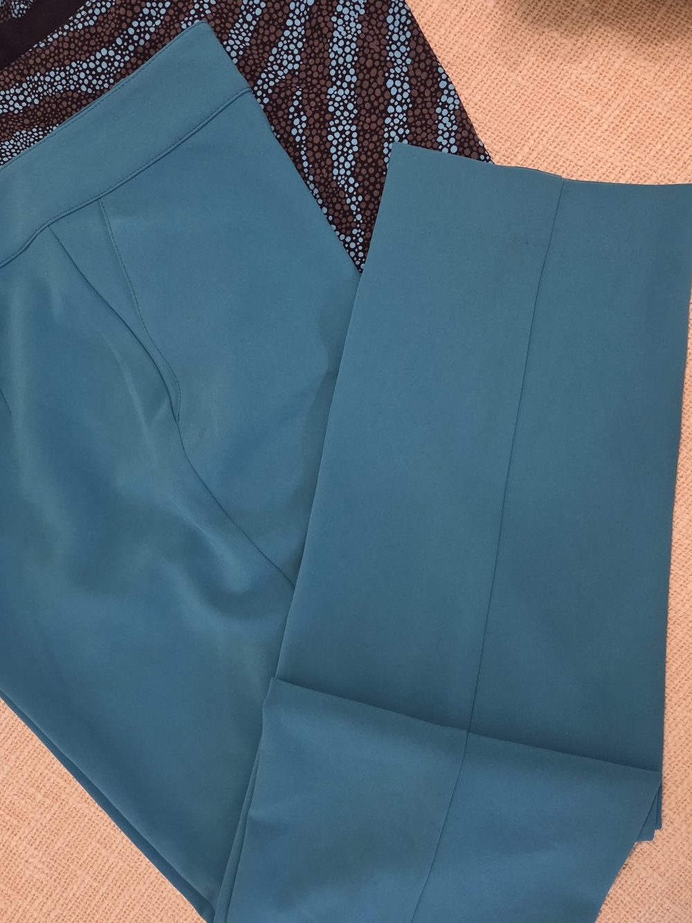 St. John Teal Straight Leg Trousers